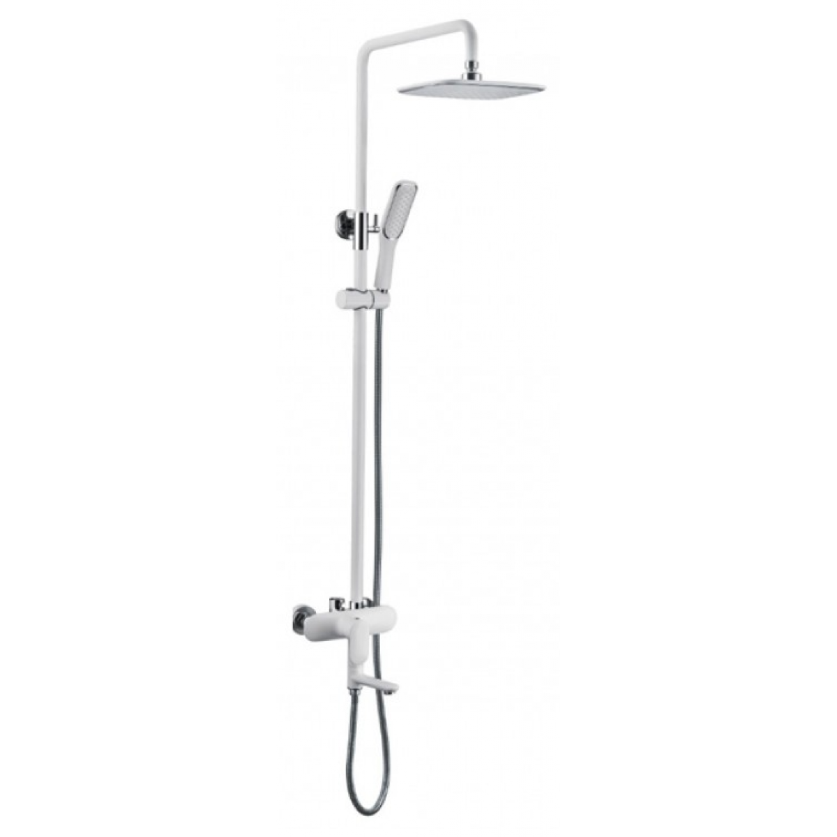 Richford RF52510YW 雨淋花灑套裝 (白色+鉻色) - 銅主體浴缸龍頭，5年保用閥芯