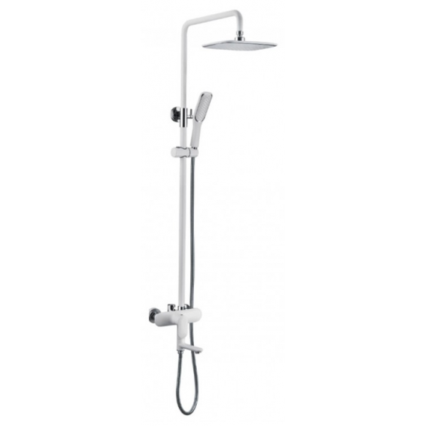 Richford RF52510YW 雨淋花灑套裝 (白色+鉻色) - 銅主體浴缸龍頭，5年保用閥芯