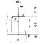 Franke KNG110-37-OX Kubus 2 花崗岩 檯底式單昇盆 (瑪瑙黑)