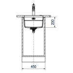 Franke KNG110-37-OX Kubus 2 花崗岩 檯底式單昇盆 (瑪瑙黑)