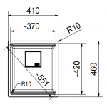 Franke KNG110-37-SG Kubus 2 花崗岩檯底式單昇盆 (石灰色)