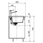 Franke KNG110-52-SG Kubus 2 花崗岩檯底式單昇盆 (石灰色)