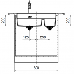 Franke KNG120-SG Kubus 2 花崗岩檯底式雙昇盆 (岩灰色)