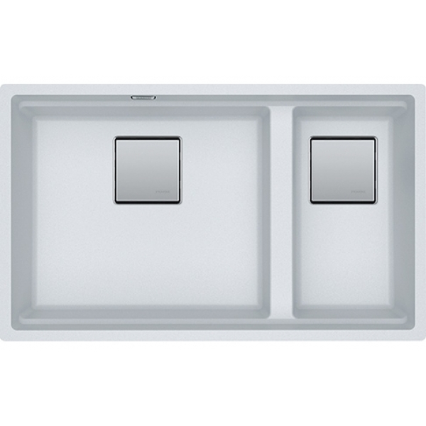 Franke KNG120-PW Kubus 2 花崗岩 檯底式雙昇盆 (極地白)