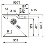 Franke UBG610-56-SG Urban 花崗岩檯面單昇盆 (岩灰色)