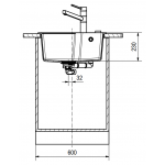 Franke UBG610-56-SG Urban 花崗岩檯面單昇盆 (岩灰色)