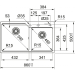 Franke UBG620-86-OX Urban 花崗岩雙昇盆 (瑪瑙黑色)