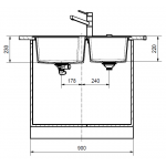 Franke UBG620-86-OX Urban 花崗岩雙昇盆 (瑪瑙黑色)