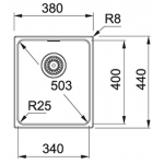 Franke KBG110-34-GE Kubus 花崗岩 檯底單昇盆 (石墨色)