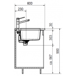 Franke KBG110-34-GE Kubus 花崗岩 檯底單昇盆 (石墨色)