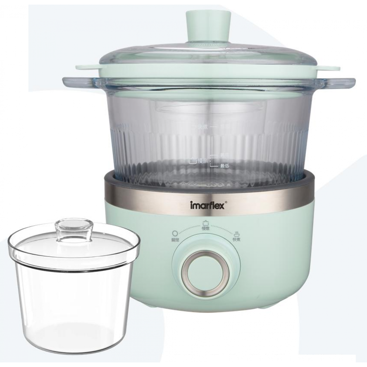 Imarflex 伊瑪 ISC-150G 多功能玻璃電子燉煲 - 1.5公升，高硼玻璃，分離式設計