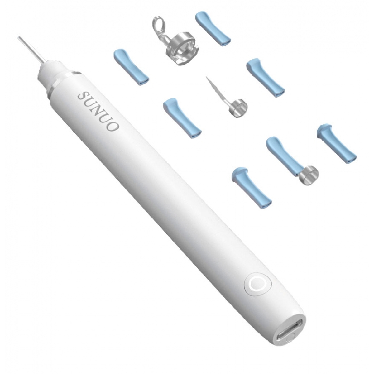 Sunuo EarHealth 智能可視清潔儀 (白色) - 3合1多功能，500萬像素內窺鏡，FDA認證