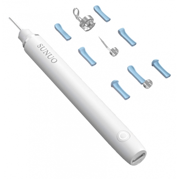 Sunuo EarHealth 智能可視清潔儀 (白色) - 3合1多功能，500萬像素內窺鏡，FDA認證