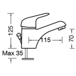 Walrus Kappa 企身單控洗手盆龍頭 - 連拉桿去水，鍍鉻色