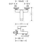 Walrus Son 明牆單控浴缸水龍頭 (白色) - 簡約設計