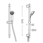 Walrus Ricambi 手提花灑套裝 - 2速設計，鍍鉻色