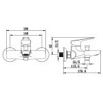 Walrus Elber 明牆單控浴缸水龍頭 - 鍍鉻色，簡約設計