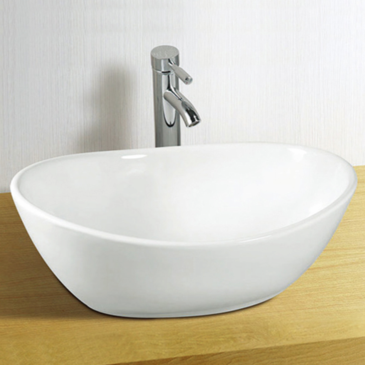 Richford BA557 檯上洗手盆 - 410x340mm，橢圓形，無滿水孔