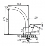 Walrus S4 企身單控廚盆龍頭 - 鍍鉻色，簡約設計