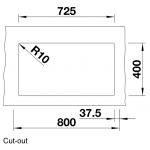 BLANCO SUBLINE 350/350-U(523575) 花崗岩雙槽鋅盤 (岩灰色，下嵌式)
