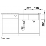 BLANCO SUBLINE 350/350-U(523575) 花崗岩雙槽鋅盤 (岩灰色，下嵌式)