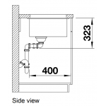 BLANCO SUBLINE 350/350-U(523575) 花崗岩雙槽鋅盤 (岩灰色，下嵌式)