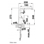 Blanco Avona-S 昇盤水龍頭 (鍍鉻色) | 可伸縮噴頭 | 190°旋轉
