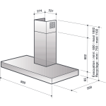 De Dietrich DHB7963X 90厘米 875m³/h 煙囪式抽油煙機