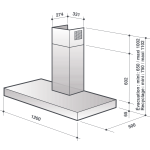 De Dietrich DHB7232X 120厘米 802m³/h 煙囪式抽油煙機 - LED照明，延時停機，4段速度