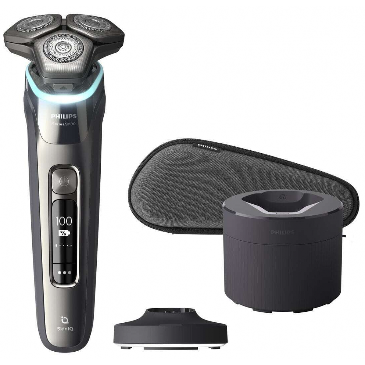 Philips 飛利浦 S9987/54 乾濕兩用電鬚刨 (暗鉻色) - SkinIQ技術，OLED顯示，無線充電