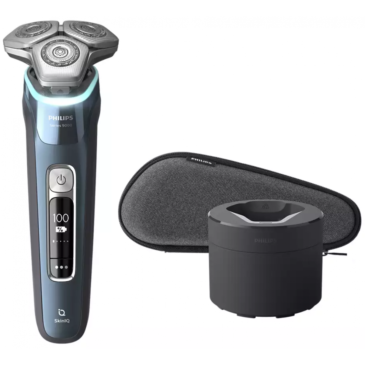 Philips 飛利浦 S9982/50 乾濕兩用電鬚刨 (冰藍色) - SkinIQ技術，OLED顯示，無線充電