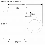 Siemens 西門子 WS14S468HK 8.0公斤 1400轉 纖巧型洗衣機 - iQdrive摩打，蒸洗除菌功能
