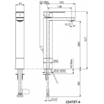Kohler K-23478T-4-CP Parallel™ 超高身單把手面盆水龍頭 (拋光鉻色)