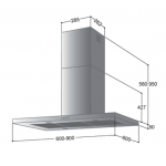 Cristal 尼斯 CL938ES 90厘米 850m³/h 島式抽油煙機