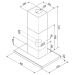 Smeg KI905NXE2 90厘米 820m³/h 島式抽油煙機 - Linea系列, 觸控控制