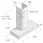 ASKO CW41238GCN 120cm 煙囪式抽油煙機 (意大利製造/1200m³/h)