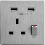 M2K AP105AL3-G 3.1A 單位 單蘇 2 USB 插座 (牆紙紋系列) (灰色)