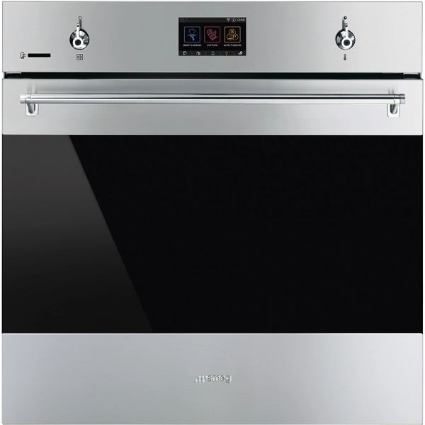 Smeg SFP6303WTPX 60厘米Classica嵌入式焗爐：70L容量，VivoScreen顯示屏，Pyrolysis自潔