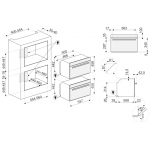 Smeg SF4606WMCNR 45厘米嵌入式微波焗爐：40L容量，VivoScreen顯示屏，13種烹飪功能