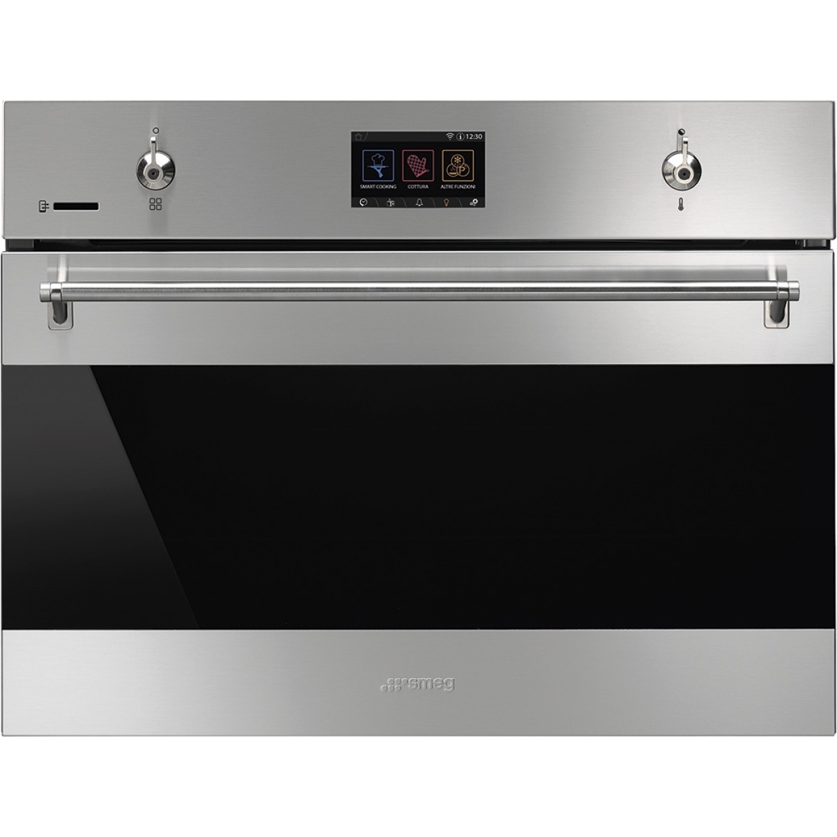 Smeg SF4303WVCPX 45厘米嵌入式蒸焗爐：41L容量，16種烹飪功能，Wi-Fi連接