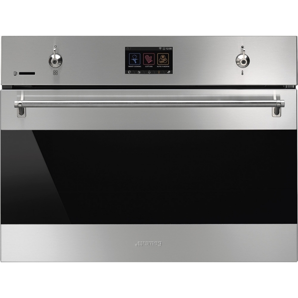 Smeg SF4303WVCPX 45厘米嵌入式蒸焗爐：41L容量，16種烹飪功能，Wi-Fi連接