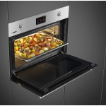 Smeg SF4303WVCPX 45厘米嵌入式蒸焗爐：41L容量，16種烹飪功能，Wi-Fi連接