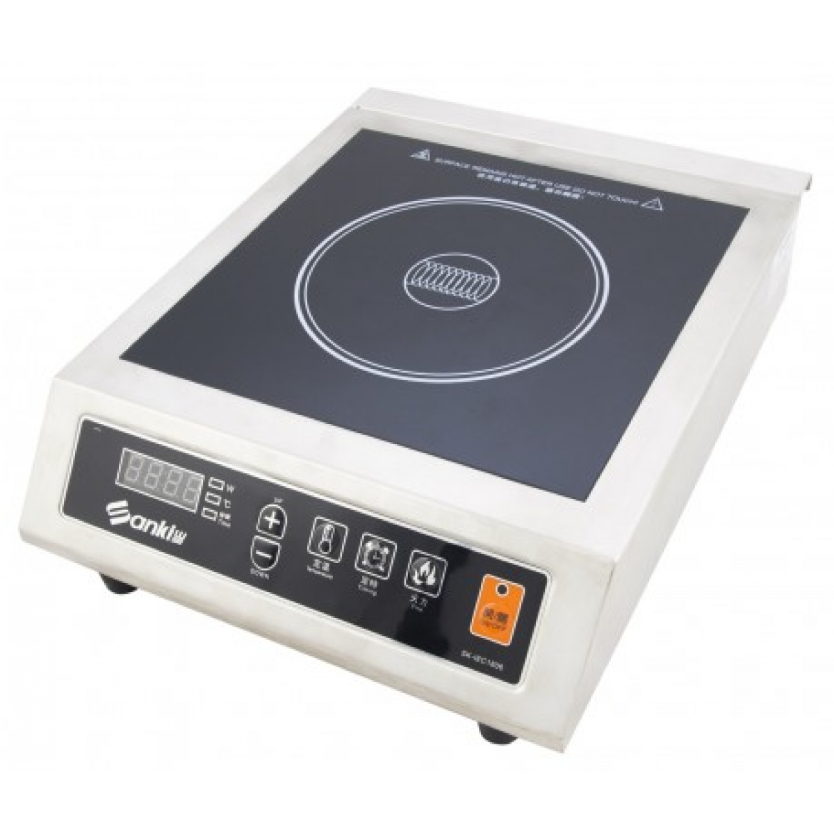 Sanki 日本山崎 SK-3500WX 33厘米商業用電磁爐：3500W大功率，旋鈕式火力調控，易潔面板