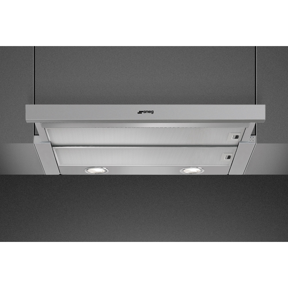 SMEG KSET666XE 60厘米拉趟式抽油煙機：647m³/h排風量，不銹鋼設計