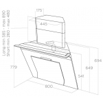 Elica SINFONIA-BL/F/80 80厘米 黑色玻璃傾斜煙囪式抽油煙機