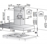 V-Zug DWPQ12LG 120厘米 880m³/h 煙囪式抽油煙機 (長煙囪)