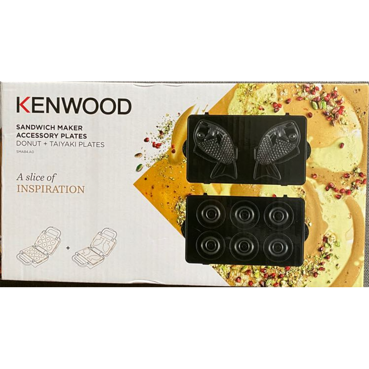 Kenwood SMA84.A0BK 三明治機配件盤 - 甜甜圈+鯛魚燒盤、不粘塗層