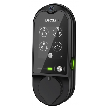 Lockly PGD798-MB Vision PIN Genie™ 專利防偷窺按鍵 + 智能門鈴 + 3D指紋 + 藍牙 + 鎖匙 電子門鎖 (啞黑色)