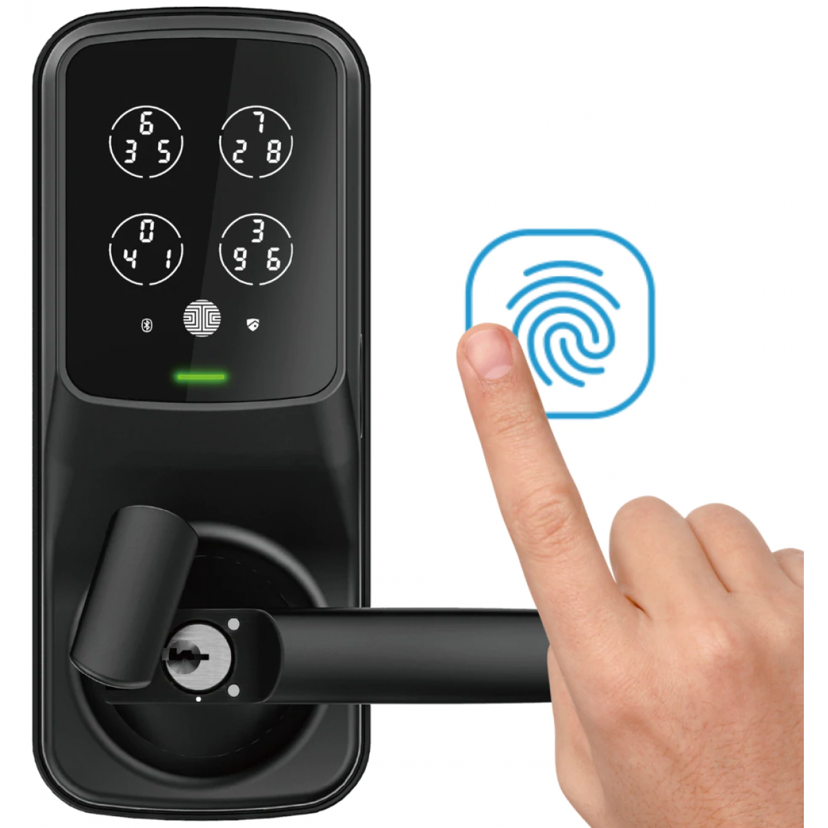 Lockly PGD628F-MB Secure Plus 智能斜舌電子門鎖 (啞黑色)