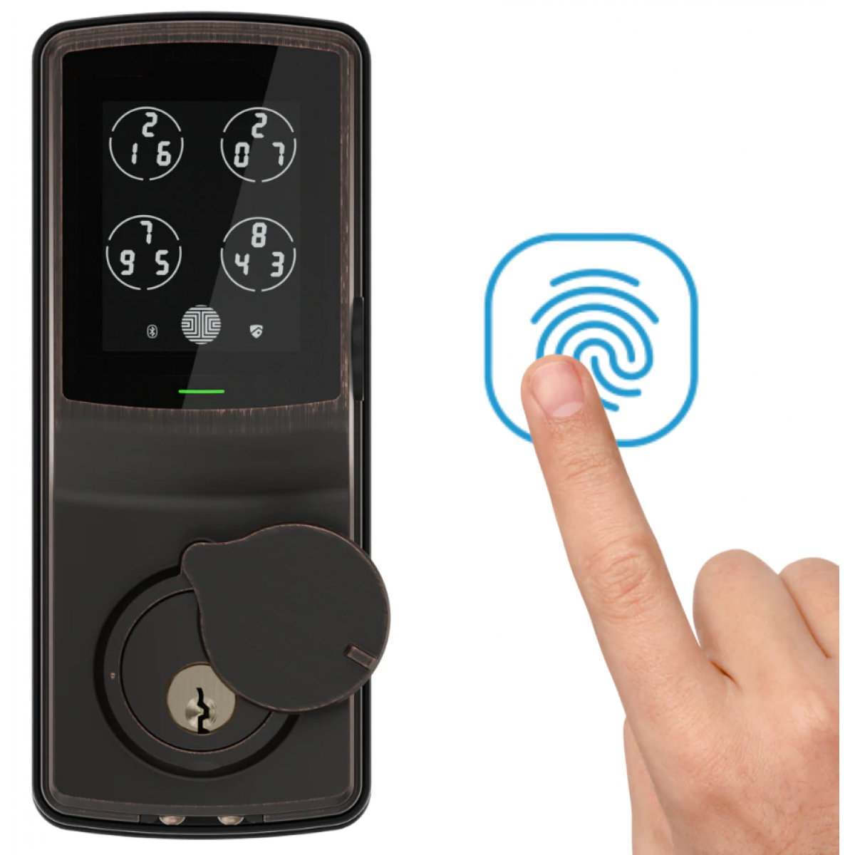 Lockly PGD728F-VB Secure Plus 智能平頭電子門鎖 (3D指紋+密碼+藍牙+鎖匙)